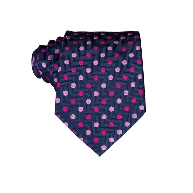 Dubulle Boys Purple Pink Dot Ties Self Tie Silk Kids Necktie and Pocket Square Set for Age 8-11 - Image 2